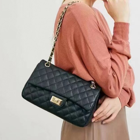 Woman fashion quilted leather shoulder crossbody bag 202450