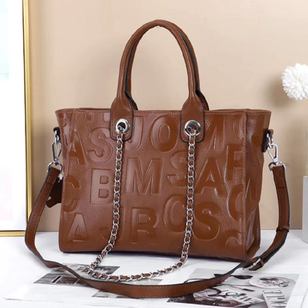 Woman fashion letters embossed genuine leather tote 202456